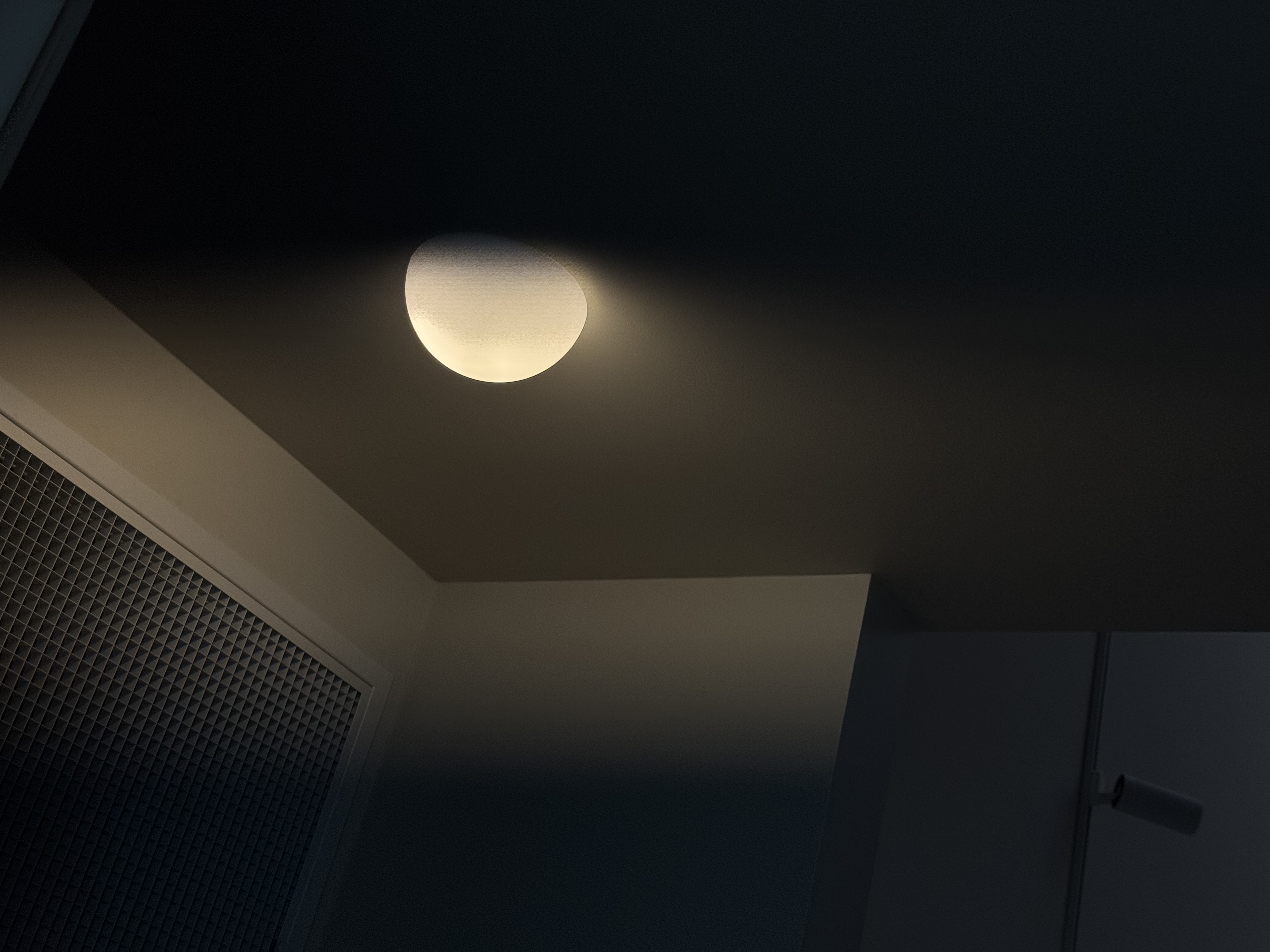 Bathroom ceiling light — moody detail